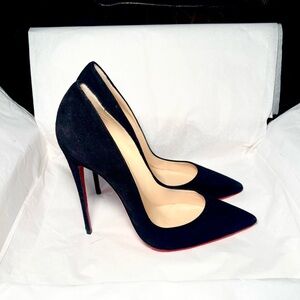 Christian Louboutin So Kate’ 120 mm Veau Velours Black Suede Stiletto Pump EU 38